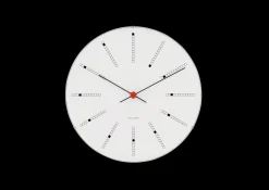 Arne Jacobsen Bankers Vægur Ø29 cm hvid/sort/rød | Køb her