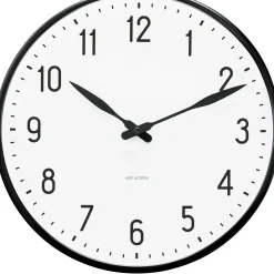 Arne Jacobsen Station Vægur Ø29 cm hvid/sort | Køb her