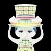 Bjørn Wiinblad Lady with hat Vase H24.5 cm grøn | Køb nu