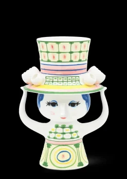 Bjørn Wiinblad Lady with hat Vase H24.5 cm grøn | Køb nu