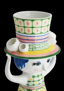 Bjørn Wiinblad Lady with hat Vase H24.5 cm grøn | Køb nu