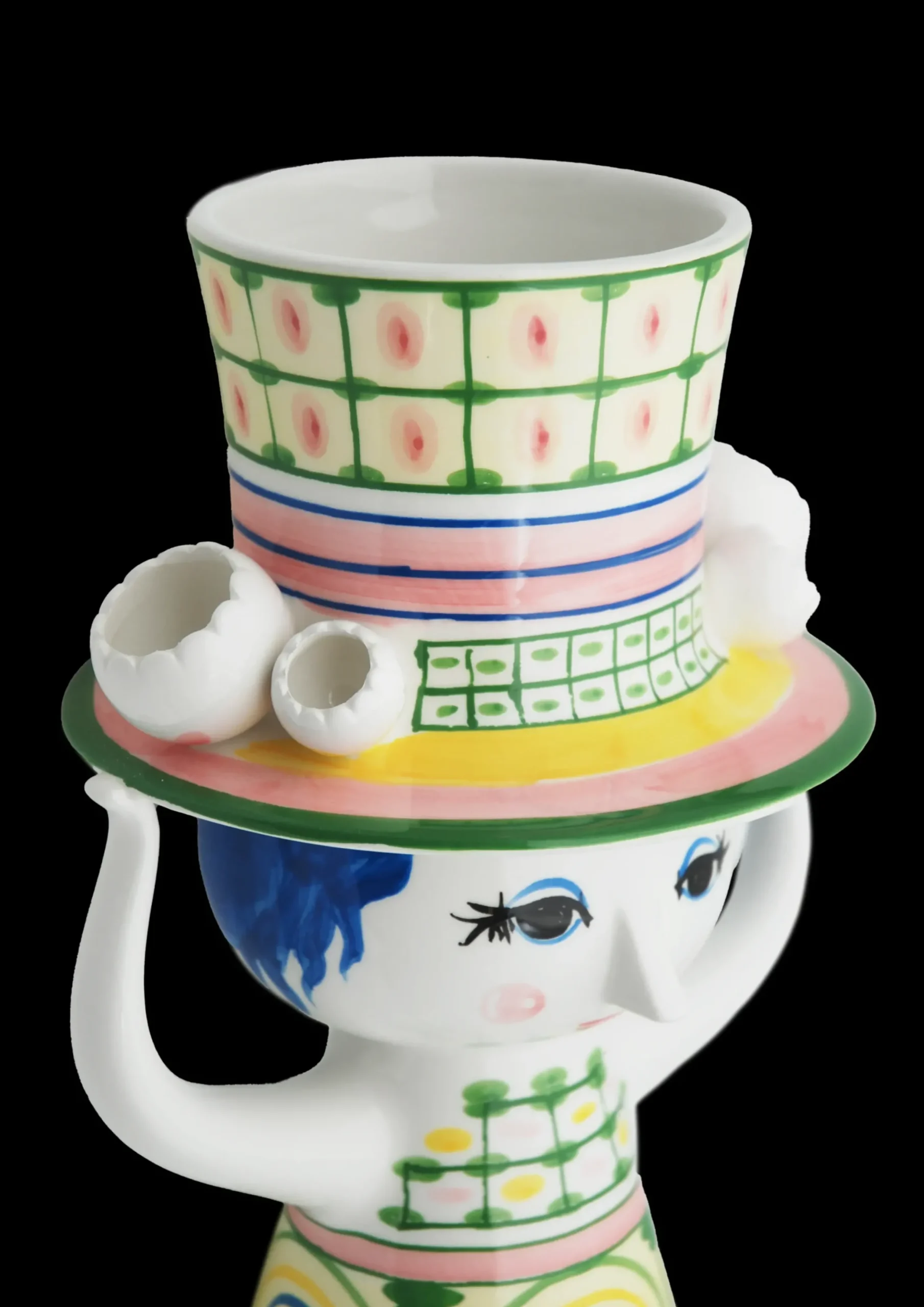 Bjørn Wiinblad Lady with hat Vase H24.5 cm grøn | Køb nu