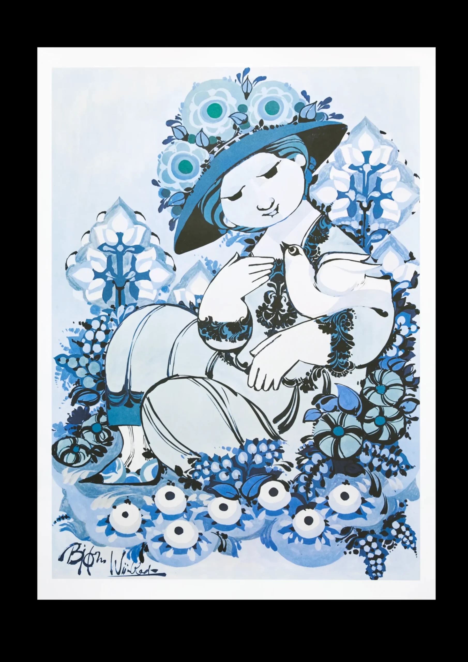 Bjørn Wiinblad Wiinblad Frøken Ella 50x70 cm multi