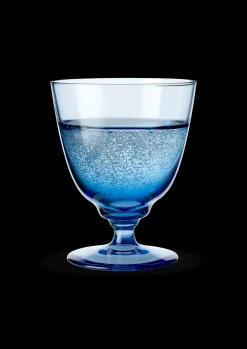 Holmegaard Glas på fod 35 cl i blå fra serien Flow | Køb her