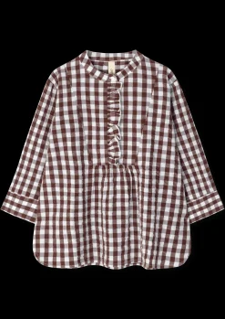 JUNA Bæk&Bølge Irene shirt XS chokolade/hvid | Køb her