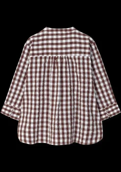 JUNA Bæk&Bølge Irene shirt XS chokolade/hvid | Køb her