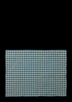 JUNA Bæk&Bølge Pudebetræk 70x50 cm blå/okker NO | Køb her