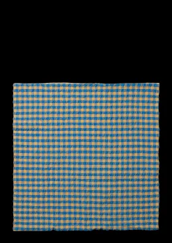 JUNA Bæk&Bølge Pudebetræk 63x60 cm blå/okker DK | Køb her