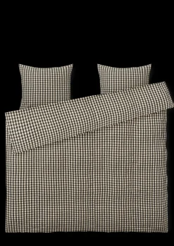 JUNA Bæk&Bølge Sengetøj 200x220 cm sort/sand DK | Køb her