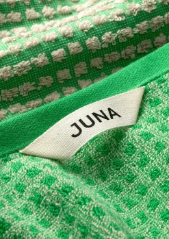 JUNA Check Håndklæde 70x140 cm grøn/sand | Køb her