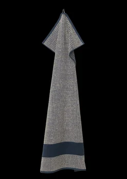 JUNA Check Håndklæde 70x140 cm mørk blå/sand | Køb her