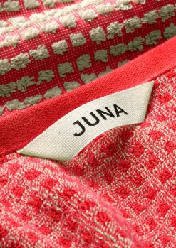 JUNA Check Håndklæde 50x100 cm rød/sand | Køb hos os