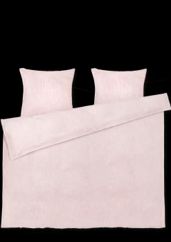 JUNA Monochrome Lines Sengetøj 220x220cm rosa/hvid | Køb her