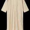 JUNA Monochrome Lines Sonja dress XS okker/hvid | Køb her