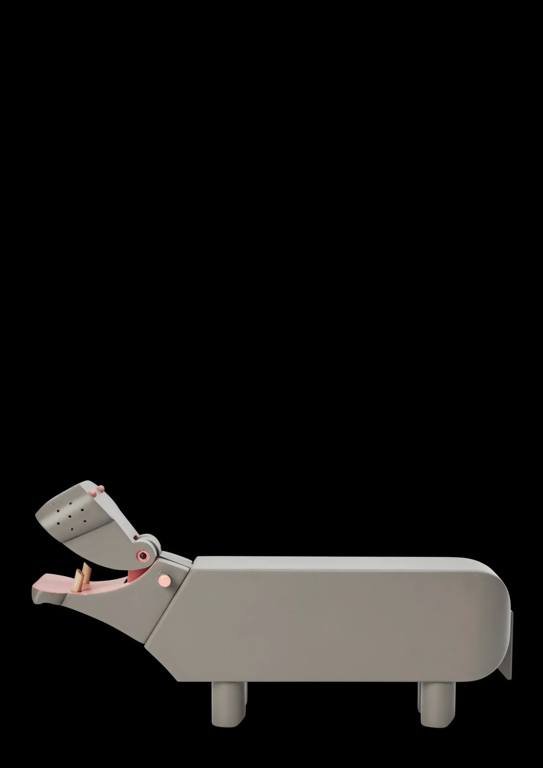 Kay Bojesen Flodhest H9 cm i grå fra serien Other animals