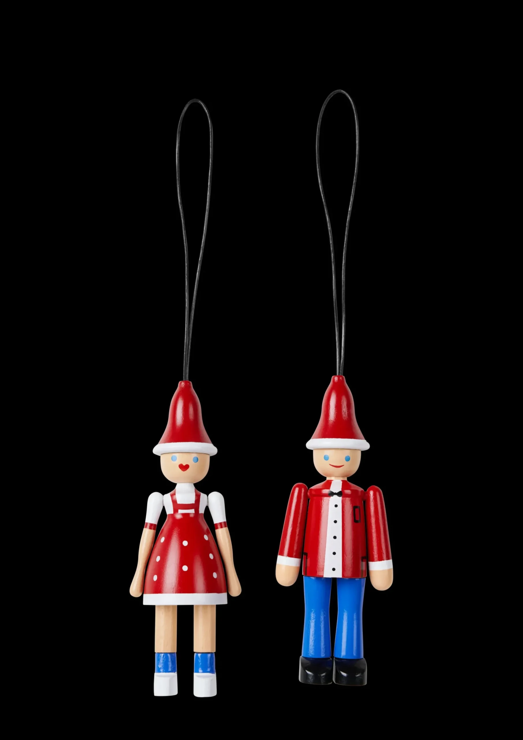 Kay Bojesen Julepynt Jule Ole & Jule Lise rød/blå/hvid