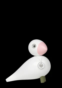 Kay Bojesen Sangfugl Love H15.5 cm hvid/rosa | Køb her