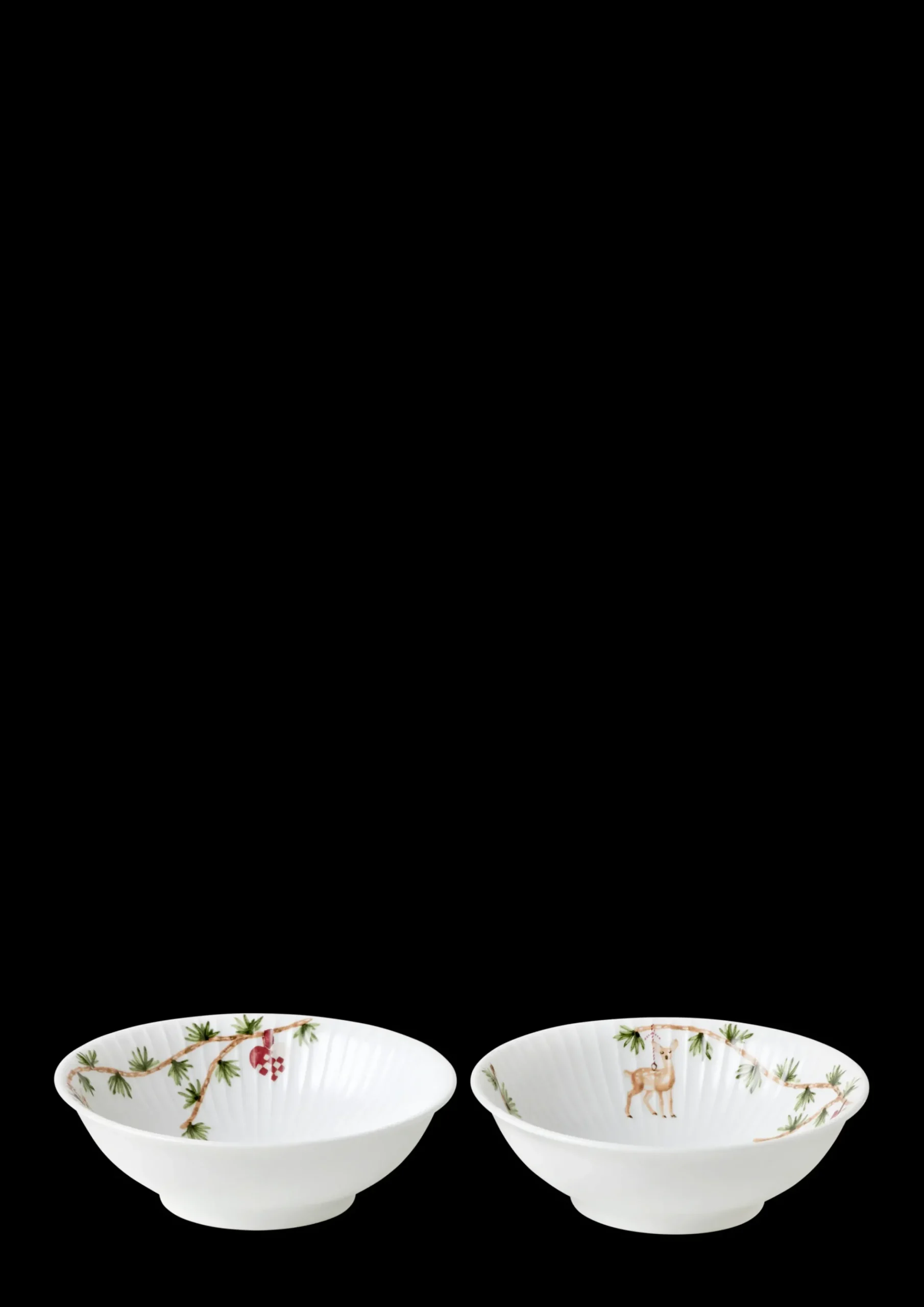 Kähler Hammershøi Christmas Skål Ø16 cm hvid m. deko 2 stk.