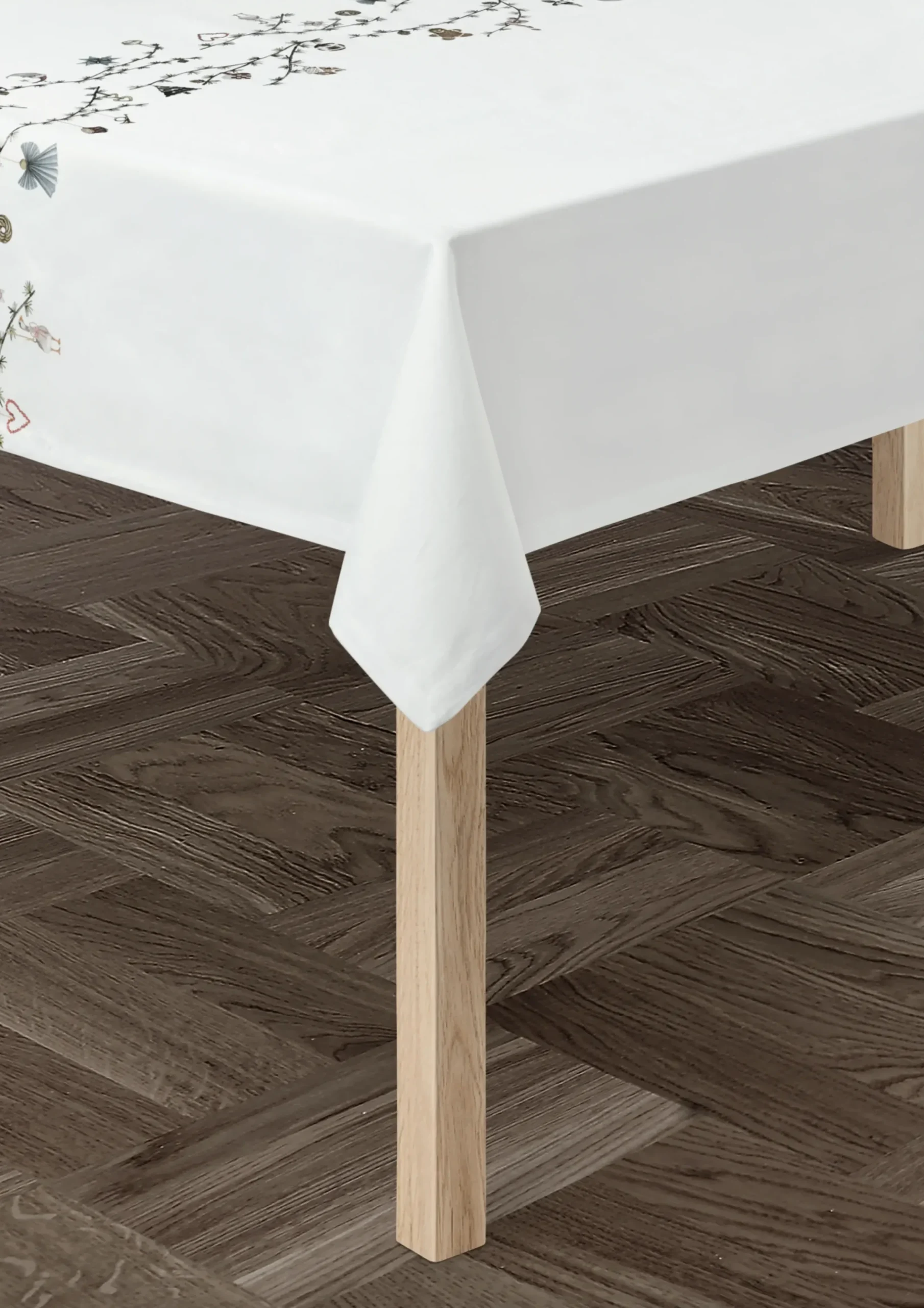 Kähler Hammershøi Christmas Dug 150x220 cm hvid m. deko