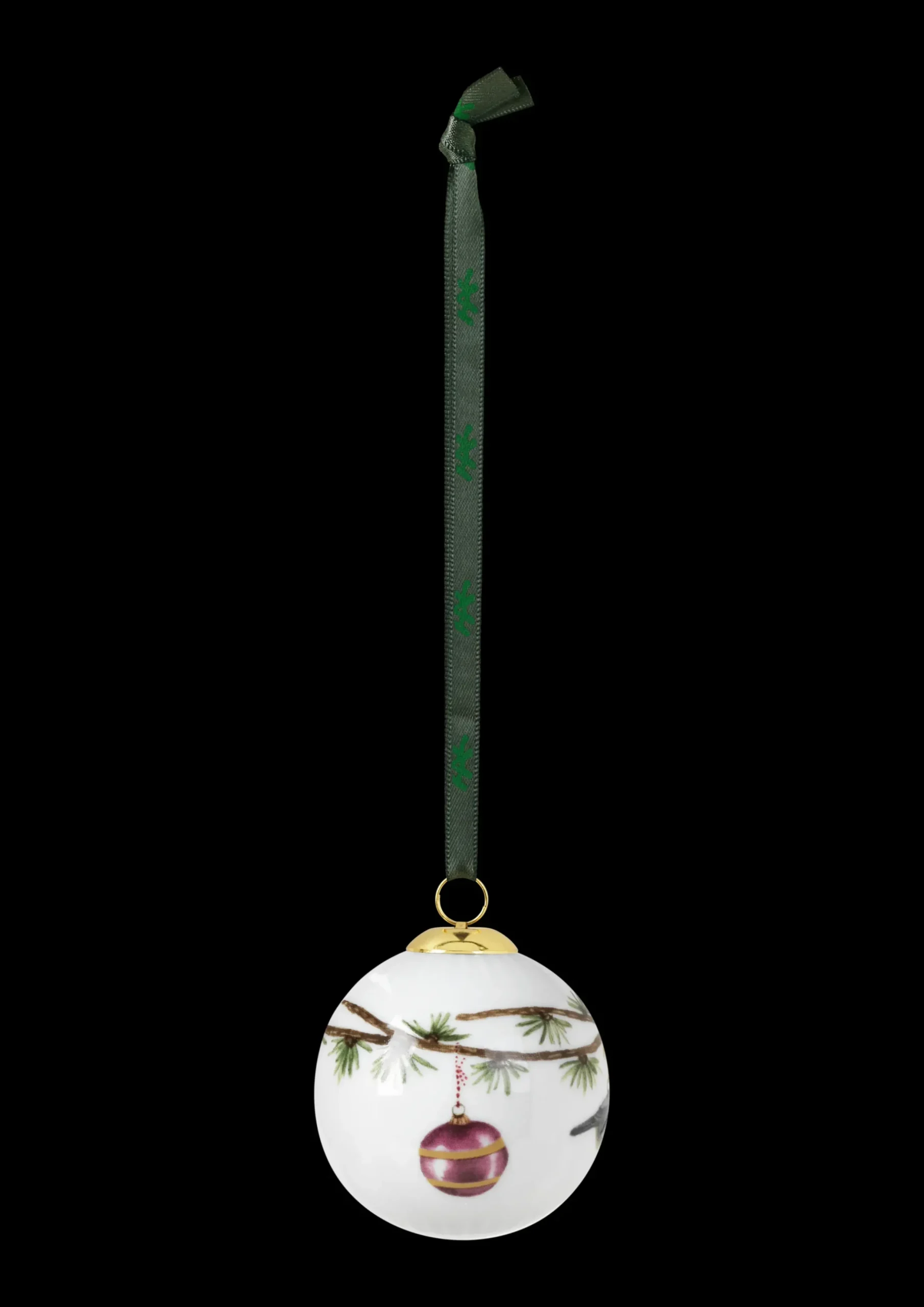 Kähler Hammershøi Christmas Kugle 2019 Ø6 cm hvid m. deko