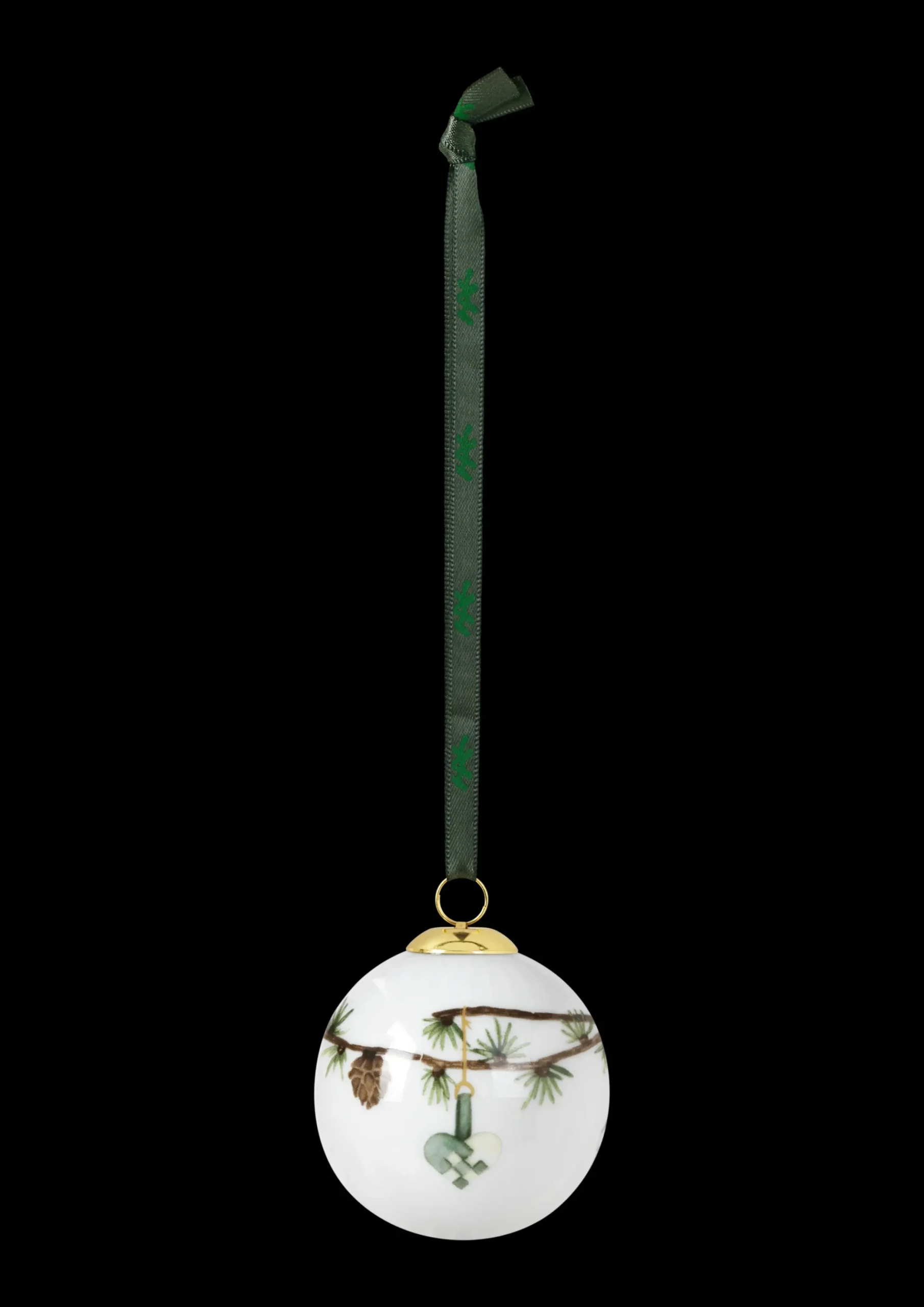 Kähler Hammershøi Christmas Kugle 2019 Ø6 cm hvid m. deko