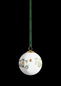 Kähler Hammershøi Christmas Kugle 2024 Ø6 cm hvid m. deko