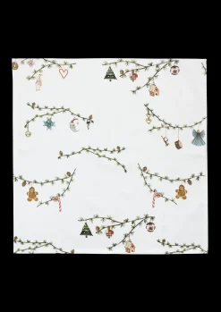 Kähler Hammershøi Christmas Stofserviet 45x45cm hvid m. deko