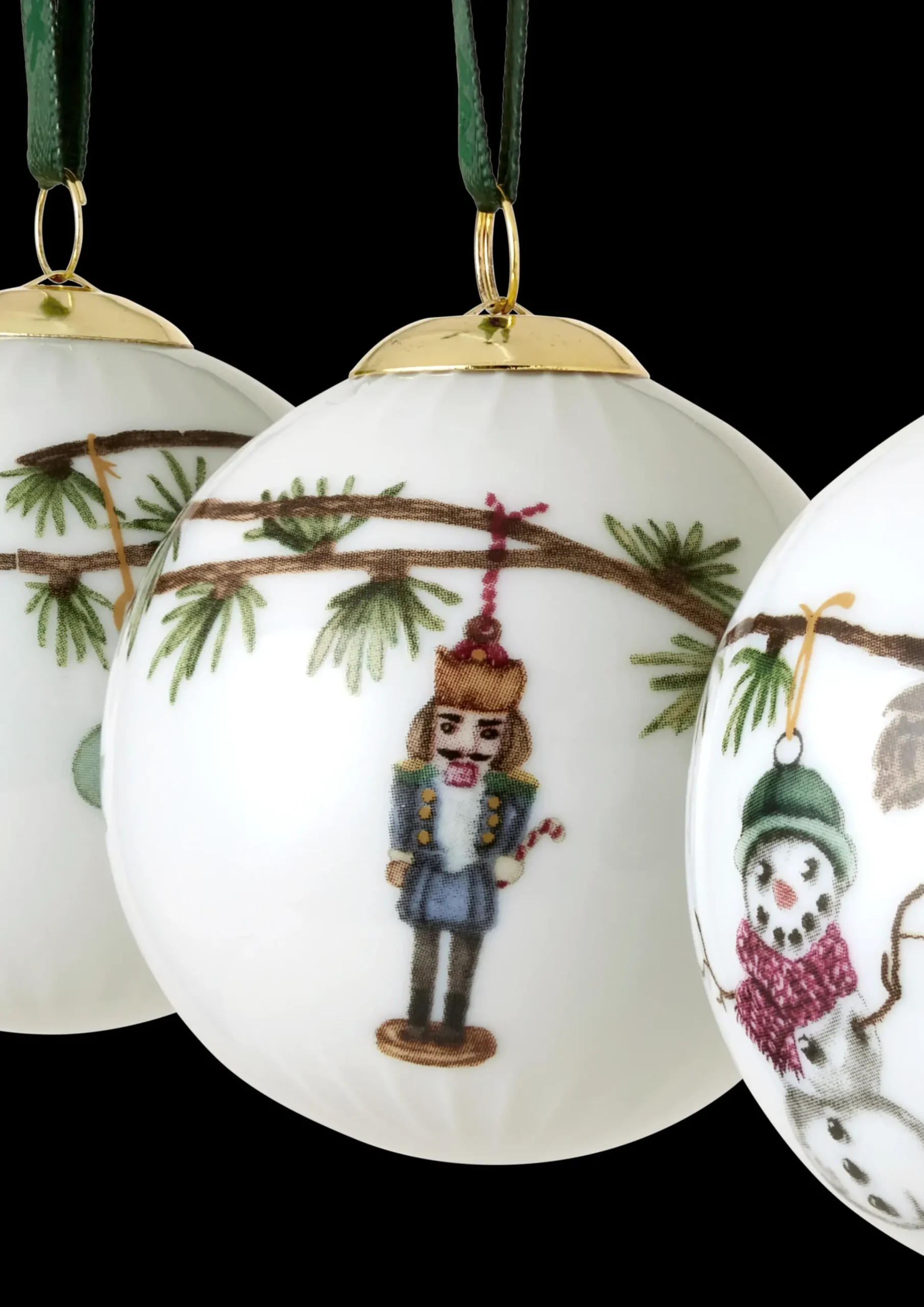 Kähler Hammershøi Christmas Kugle hvid m. deko 3 stk