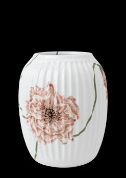Kähler Hammershøi Poppy Vase H21 hvid m. deko | Køb her