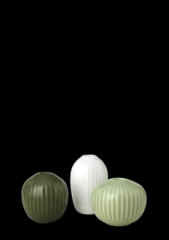 Kähler Hammershøi Vase miniature støvet grøn 3 stk.