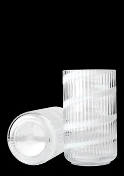 Lyngby Porcelæn Lyngby Vase H25 cm swirl hvid mundblæst glas