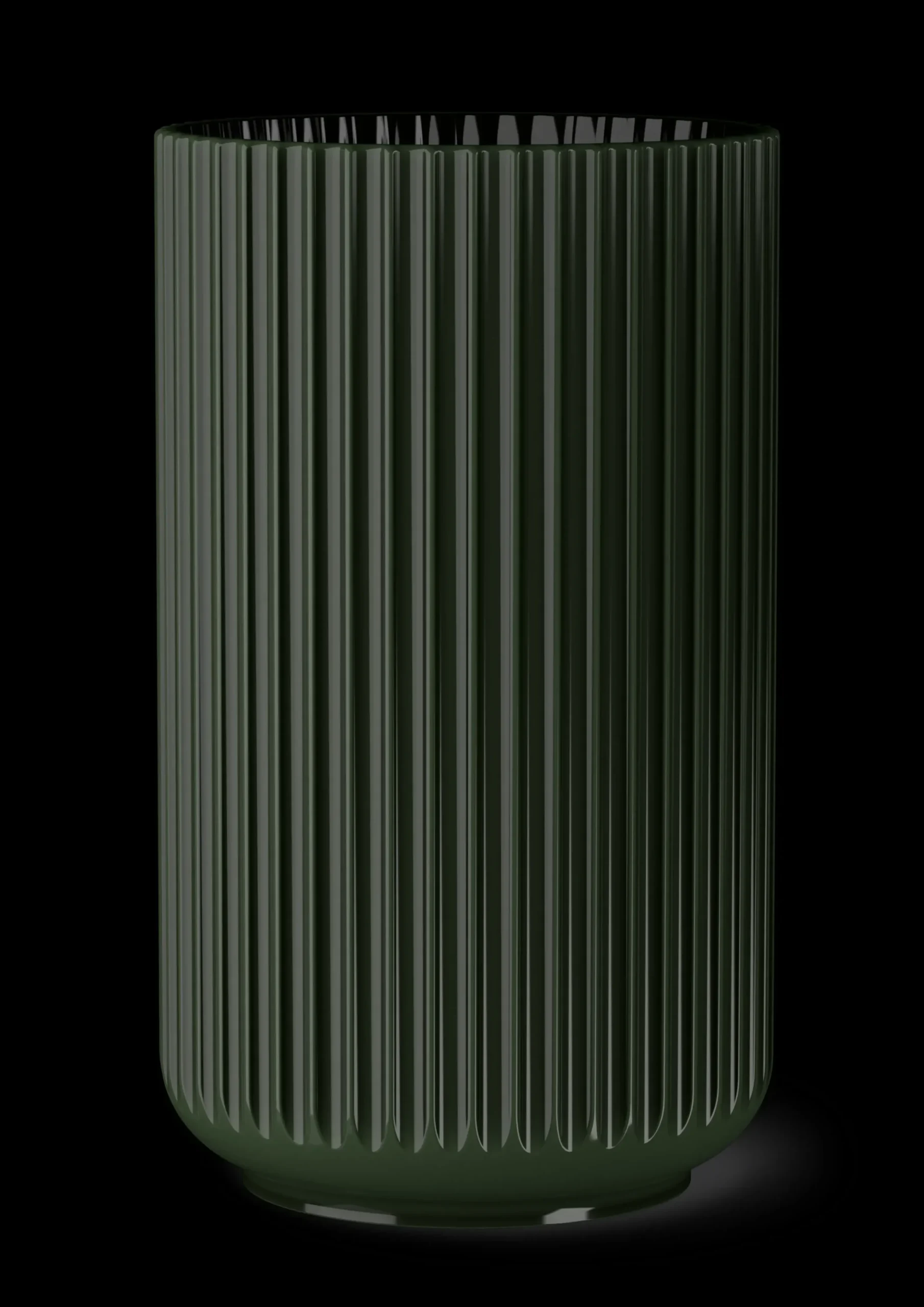 Lyngby Porcelæn Lyngby Vase H31 cm mørk grøn porcelæn