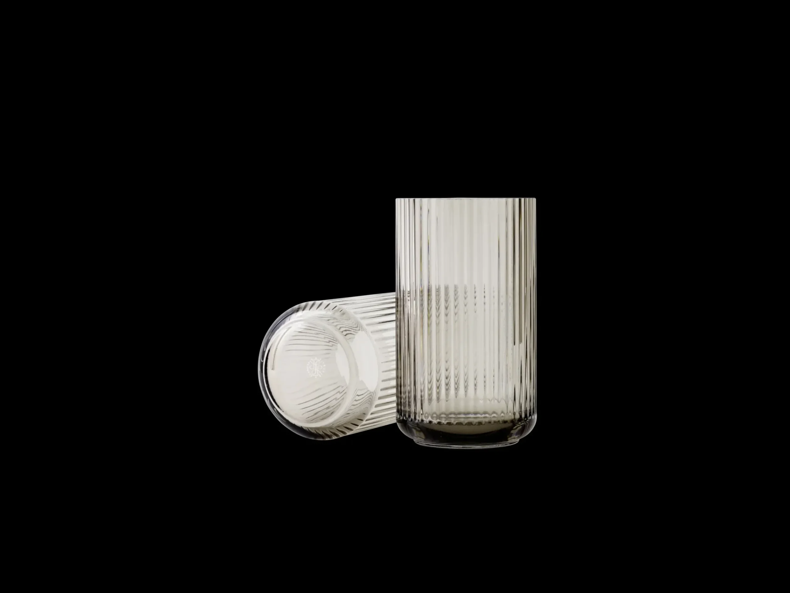 Lyngby Porcelæn Lyngby Vase H38 smoke mundblæst glas