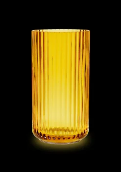 Lyngby Porcelæn Lyngby Vase H15.5 amber mundblæst glas