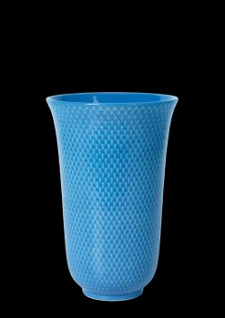 Lyngby Porcelæn Rhombe Color Vase H20 blå porcelæn | Køb her