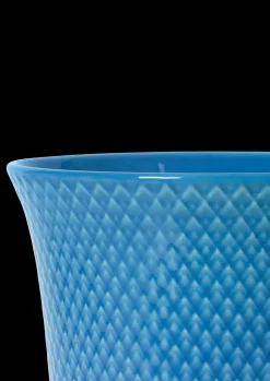 Lyngby Porcelæn Rhombe Color Vase H20 blå porcelæn | Køb her