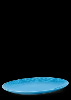 Lyngby Porcelæn Rhombe Color Ovalt serveringsfad blå