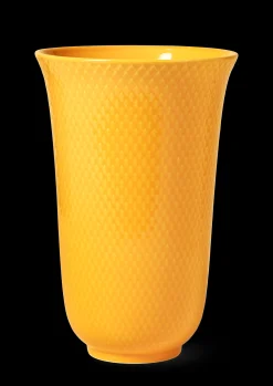 Lyngby Porcelæn Rhombe Color Vase H20 gul porcelæn | Køb her