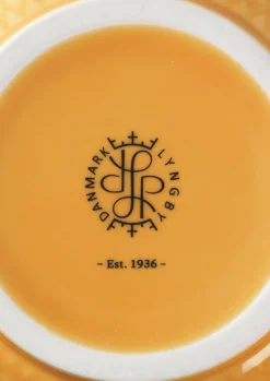Lyngby Porcelæn Rhombe Color Vase H20 gul porcelæn | Køb her