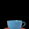 Lyngby Porcelæn Rhombe Color Tekop/underkop blå/terracotta