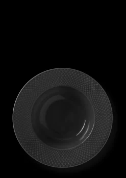 Lyngby Porcelæn Rhombe Earth Dyb tallerken Ø24.5 cm slate