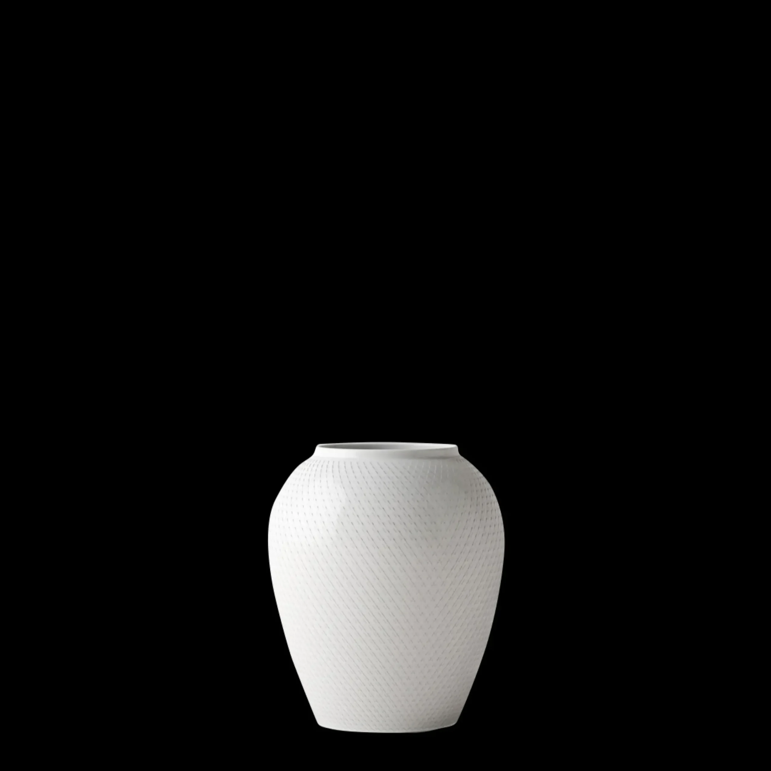 Lyngby Porcelæn Rhombe Vase H16.5 hvid porcelæn | Køb her