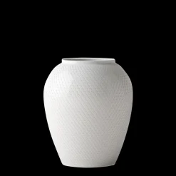 Lyngby Porcelæn Rhombe Vase H25 hvid porcelæn | Køb her