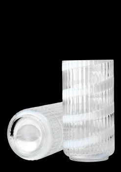 Lyngby Porcelæn Vase H20.5 cm swirl hvid mundblæst glas